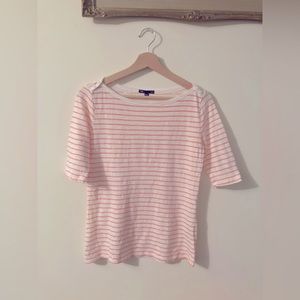 GAP Striped White Boat Neck Shirt Women’s Size Small 100% Cotton Nautical
